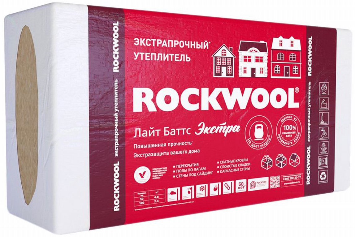 Утеплитель ROCKWOOL ФЛОР БАТТС (600*1000*25*8шт) 4,8м2 0,12м3 — купить в  Ростове-на-Дону | Цена, фото, отзывы, описание